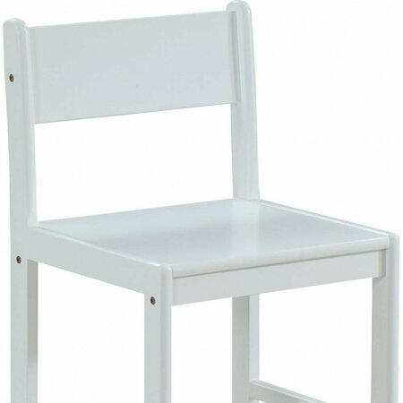 HOMEROOTS 17 x 17 x 30 in. White Wood Chair 348212